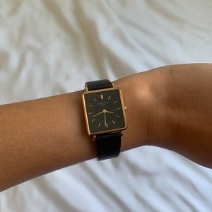 Rosefield watch • rose gold with black leather band